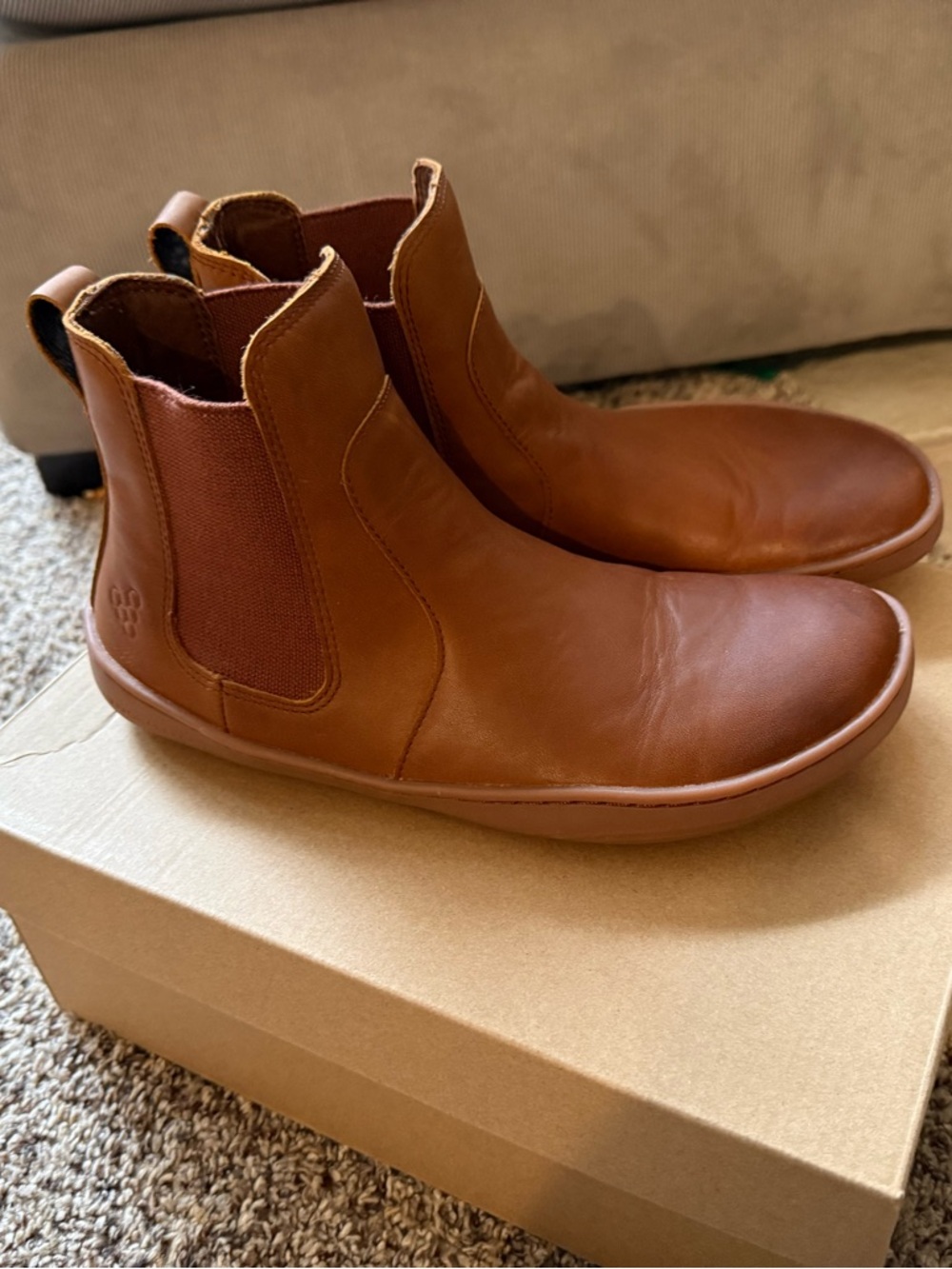 Vivo Chelsea Women's Dark Tan Leather Ankle Boots